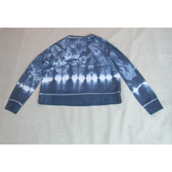 Joy Lab Sweatshirt Womens S Blue White Tie Dye Long Sleeve Boho Hippie Beachy - Picture 6 of 10
